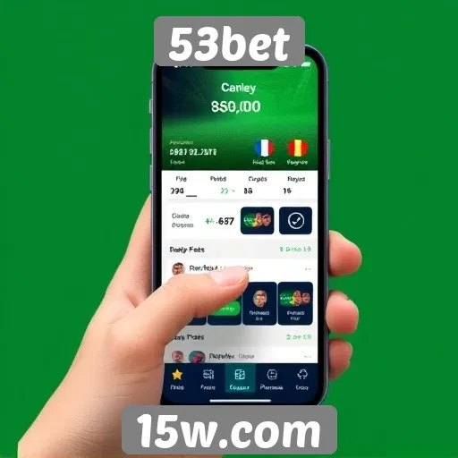 Interface do usuário na plataforma 53bet
